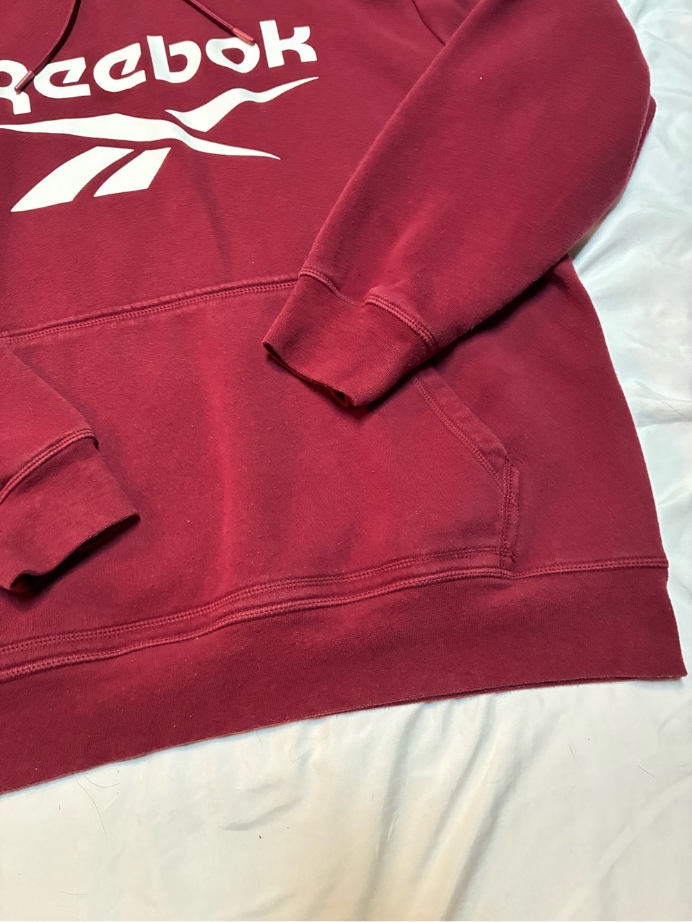 Reebok Men's Burgundy Maroon Pullover Hoodie Size XL - Picture 6 of 12